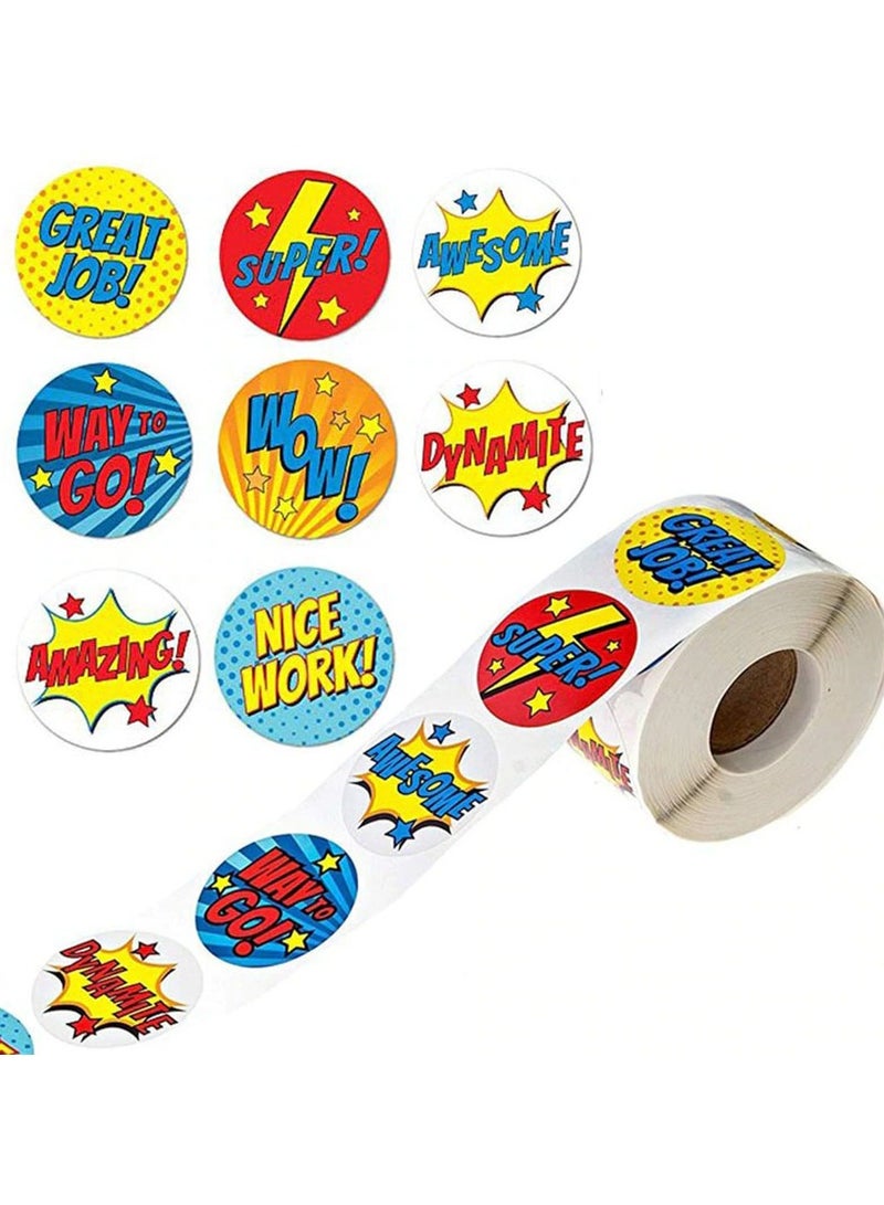 Wownect 6 Style Encouragement Stationary Stickers Round [1 Inch, 1500 Pcs] – Motivational Labels for Envelope Seals, Gift Boxes, Cards, Crafts & DIY (Pack of 3) - Image 3