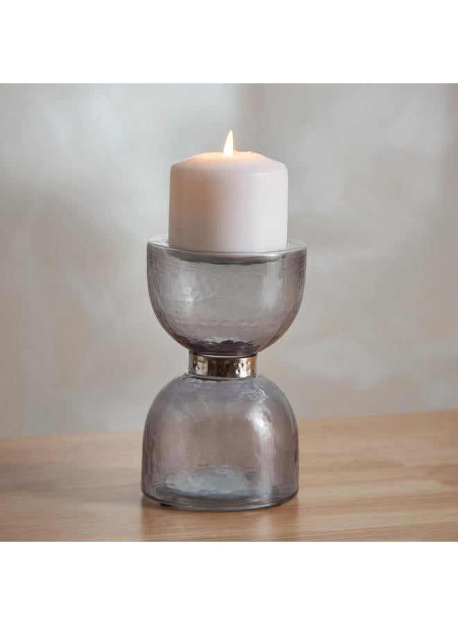 Tagus Glass Candleholder With Nickel Steel Ring 10X10X18 Xm  - Image 1