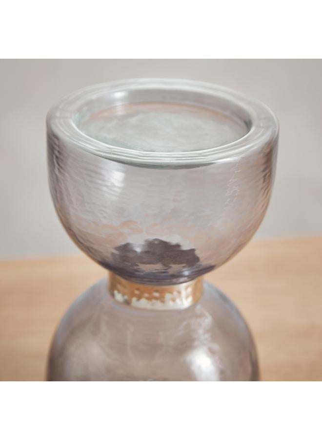 Tagus Glass Candleholder With Nickel Steel Ring 10X10X18 Xm  - Image 3