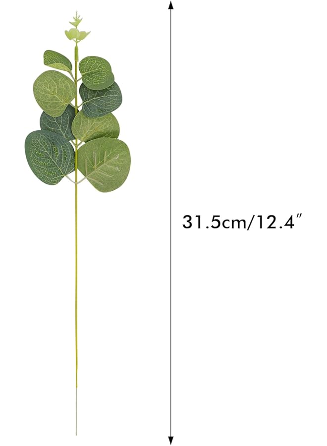 إيروريكس 50 قطعة من سيقان شجر الكينا الاصطناعية وأوراق شجر الكينا المزيفة وأوراق شجر الكينا الحقيقية وفروع الخضرة الاصطناعية لباقة الزفاف وغرفة النوم والمكتب والحمام وغرفة المزرعة والديكور الداخلي - Image 2