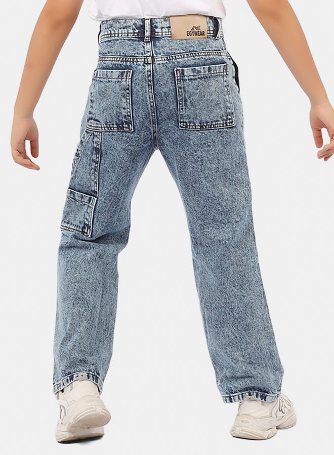 EGY WEAR Boys Light Blue Jeans Pants - Image 3