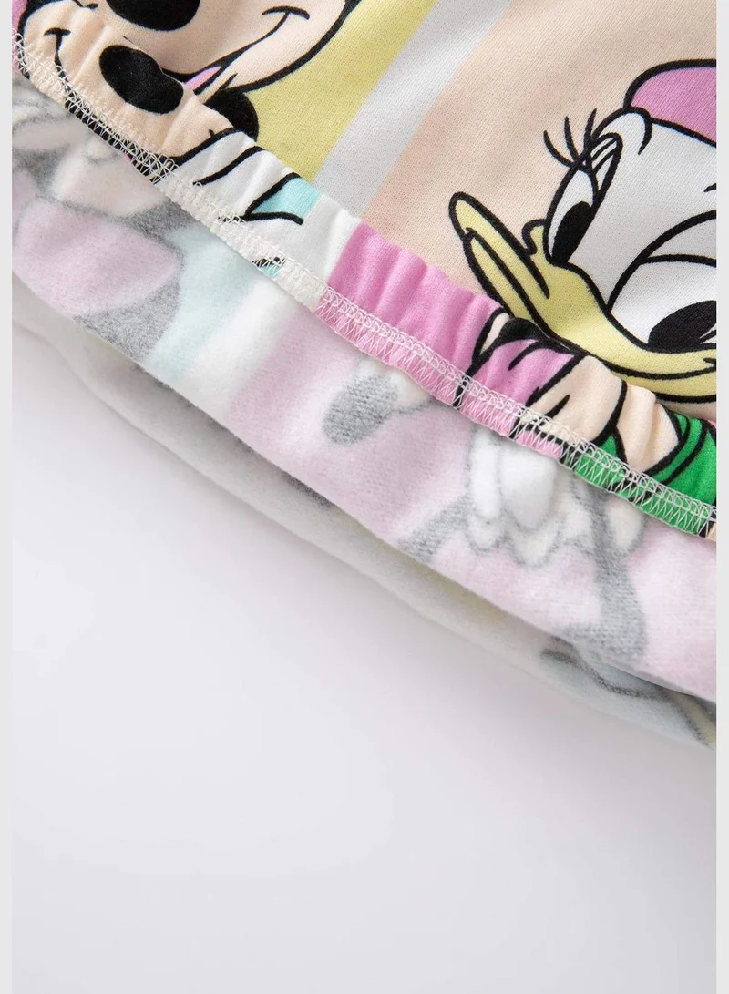 DeFacto BabyGirl Disney Mickey & Minnie Licenced Regular Fit Bike Neck Long Sleeve Knitted Sweat Shirt