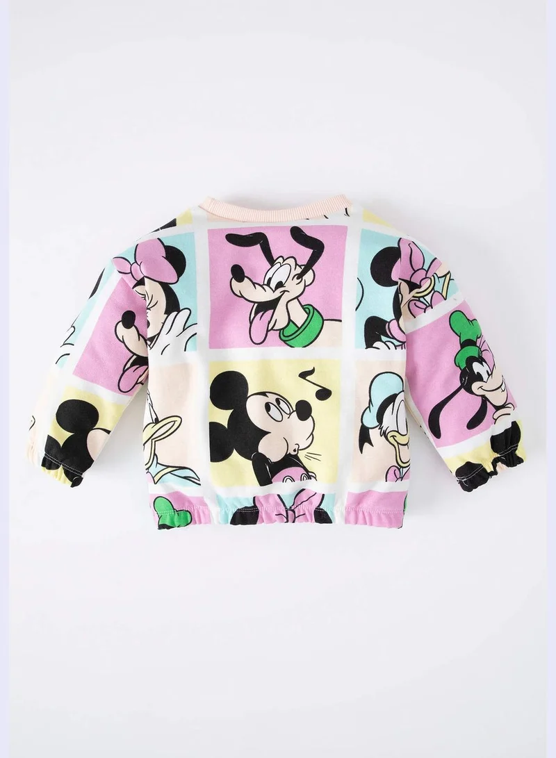 DeFacto BabyGirl Disney Mickey & Minnie Licenced Regular Fit Bike Neck Long Sleeve Knitted Sweat Shirt