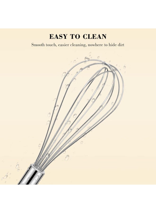 Stainless Steel Whisk Set – 3 Pack Balloon Kitchen Whisks for Cooking, Mixing, Blending, Beating & Stirring – Durable Wire Egg Beater Tools, Rust Resistant, Easy to Clean - Image 4