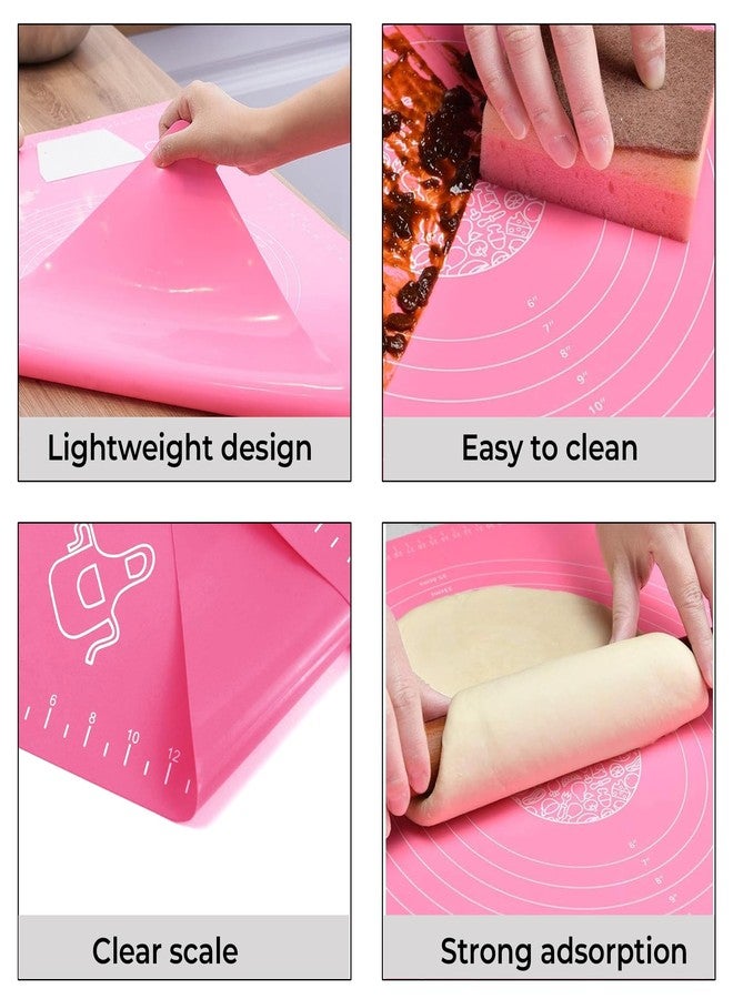 Cutting EDGE Baking Mat - Non Stick & Stretchable Ideal for Baking, Chapati Atta Kneading, Pastry, Thick and Large Rolling Mat with Measurments Pink, Pack of 1 (50 X 40 Cm) - Image 2