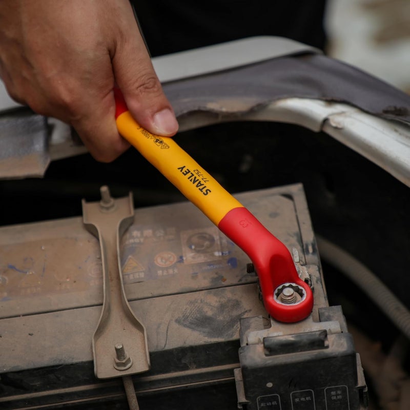 STANLEY STMT7775523B VDE Insulated Box End Wrench 16mm Ideal For Repair Of Electric Vehicles Red and Yellow - Image 5