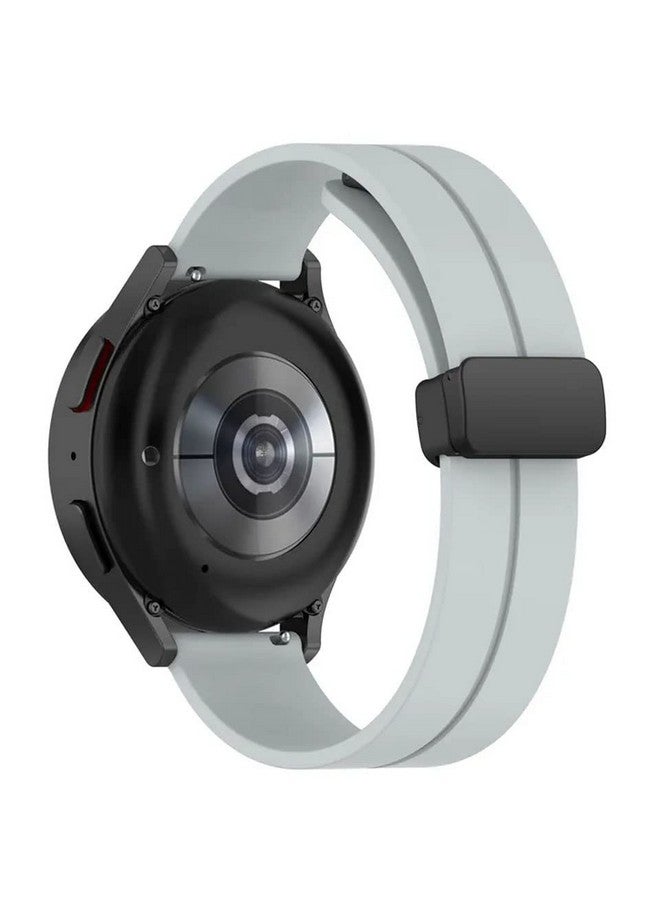 Silicone Belt Watch Strap Magnetic Folding Buckle Compatible for Opta Sb-217 Smartwatch Band Grey - Image 2