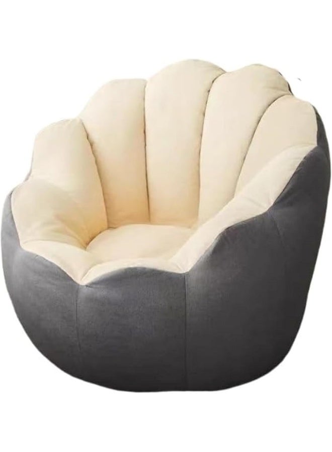 Cozy Flower Single Sofa Simple and Stylish Lounge Chair for Bedroom & Living Room (Grey)
