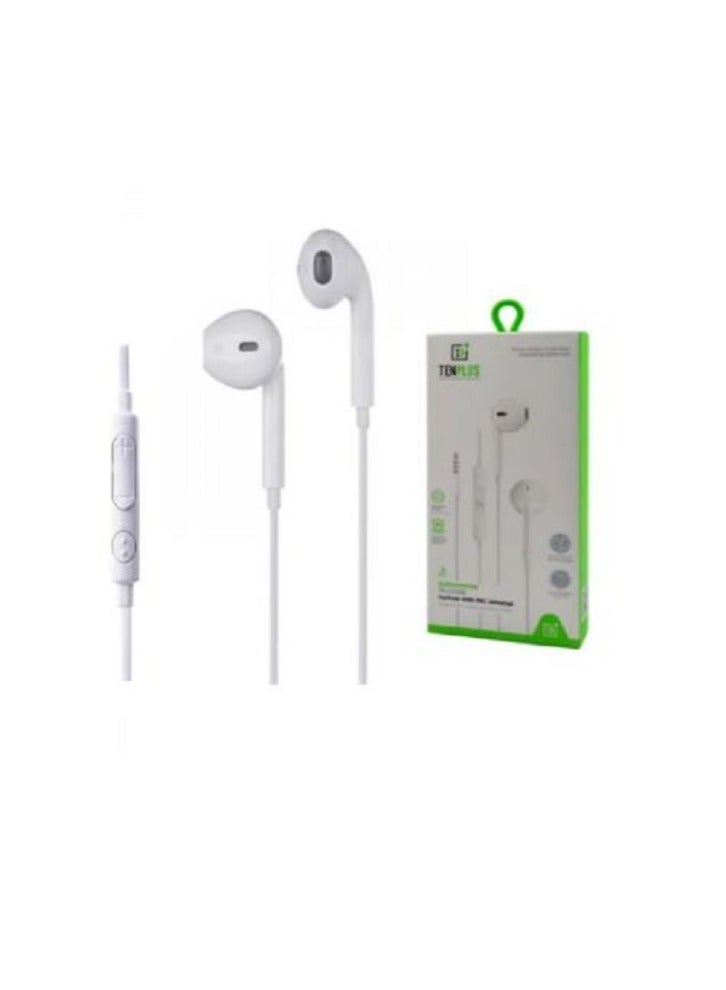 tenplus High-quality pure sound. - Design similar to Apple headphones. - Strong materials with long life. - Comfortable for the ear. - AUX port. - Image 2