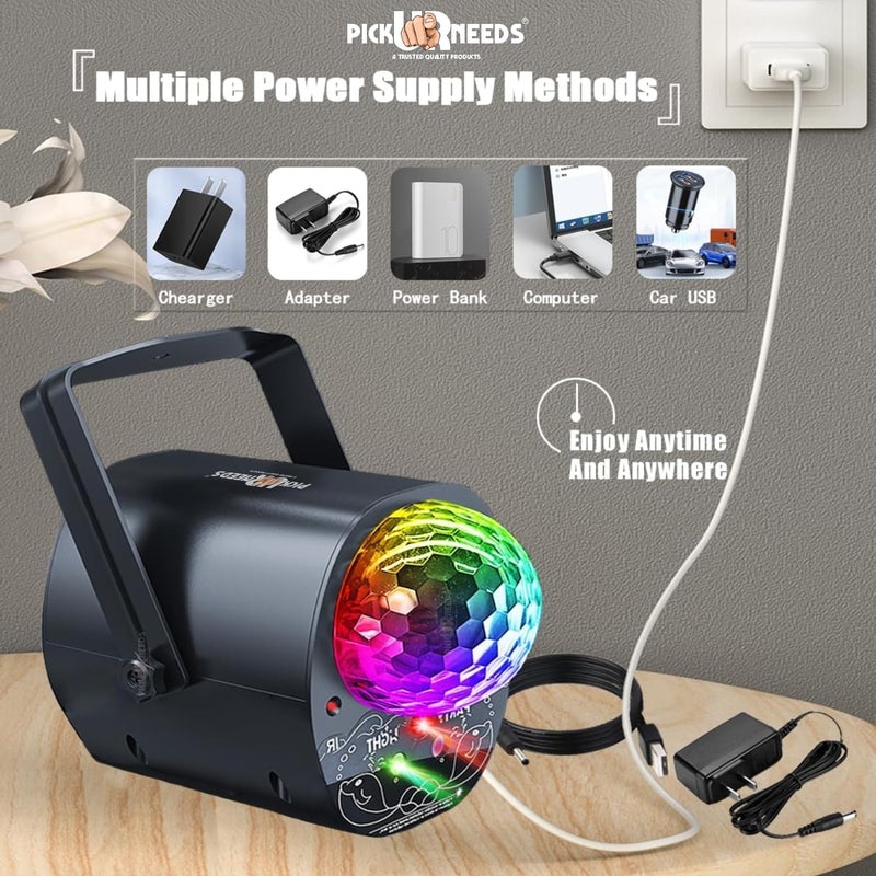 Pick Ur Needs Disco Ball Party Lights DJ Laser Light with Remote – Sound Activated RGB Strobe & LED Projection Effects - Image 2