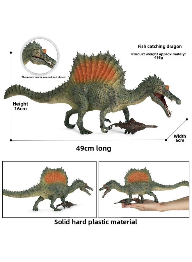 Jurassic Simulation Large Solid Fishing Spinosaurus Spinosaurus Spinosaurus Plastic Static Dinosaur Toy Animal Model-Color:JZ Large Fishing Spinosaurus (Mouth Movable) - Image 2
