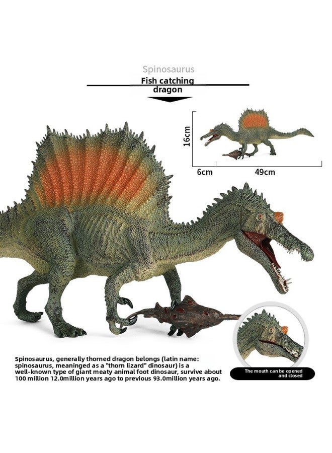Jurassic Simulation Large Solid Fishing Spinosaurus Spinosaurus Spinosaurus Plastic Static Dinosaur Toy Animal Model-Color:JZ Large Fishing Spinosaurus (Mouth Movable) - Image 1