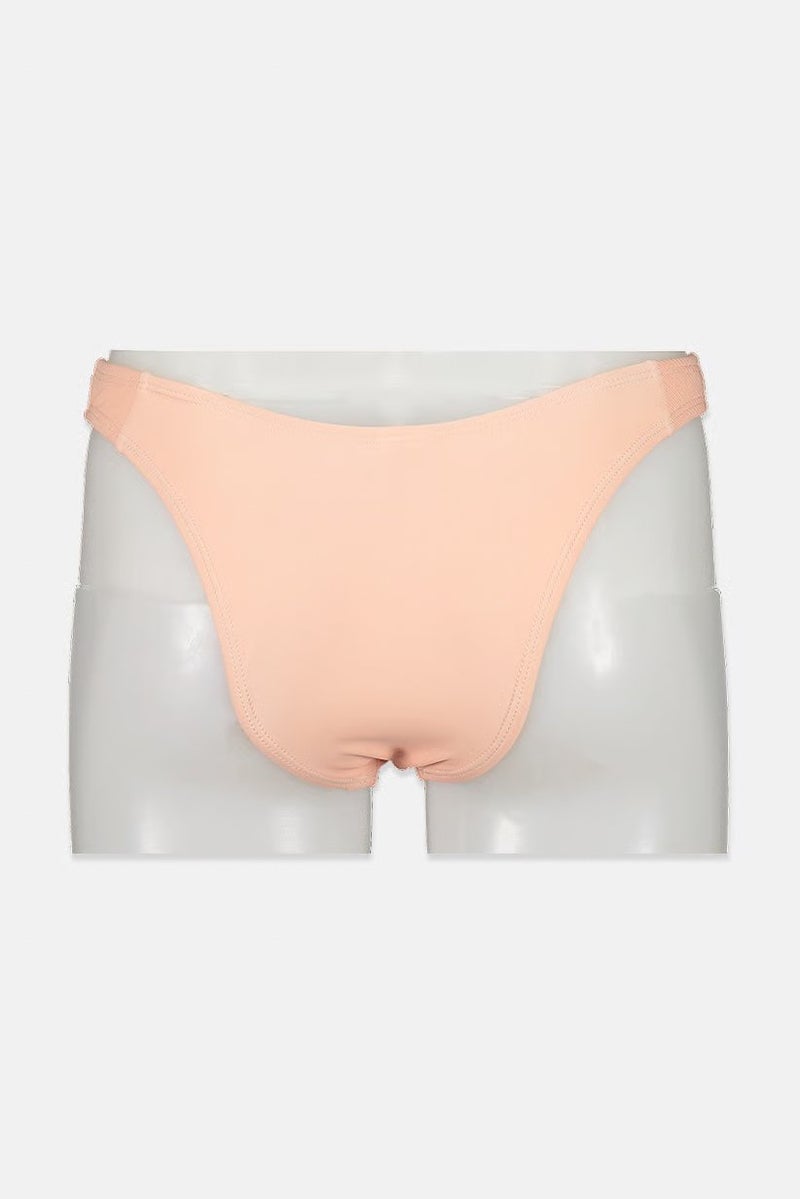 Pretty Little Thing Women High Leg Bikini Bottom, Peach - Image 3
