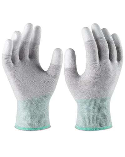 ThxToms ESD Anti Static Gloves, High Resistance Carbon Fiber Protects Your Computer Safe, Medium 5 Pairs - Image 1