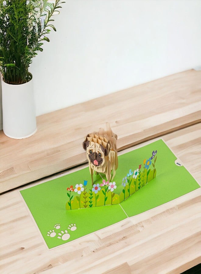 Rykamia Pug Pop Up Card, Blank Pug Card, Pug Birthday Card, Father's Day Pug Card, Card for Dog Mom, Pug Gift for Pug Lovers, Card for Pug Fan, Pug Thank You Card, Pug 3D Card, Pug Greeting Card - Image 3