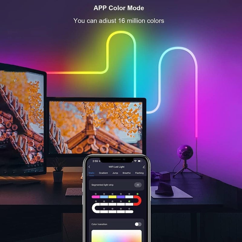Dratal Dratal Smart Neon Rope Lights RGBIC Neon Lights App Control Neon Rope Lights with Music Sync DIY Design LED Neon Light Works for Gaming Room Bedroom Living Room Decor  - Image 3