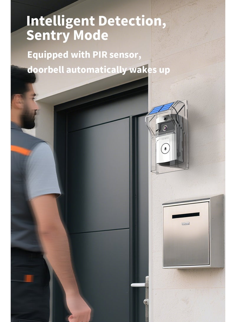 Bcarenest Wireless video doorbell with doorbell function, solar charging, wireless smart home security camera - Image 4