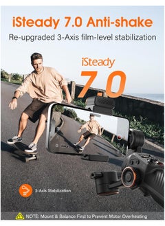 hohem hohem iSteady M6 Kit Gimbal Stabilizer for Smartphone, 2023 Upgraded 3-Axis Phone Gimbal, AI Tracker Android, Phone Stabilizer for Video Recording  - Image 3