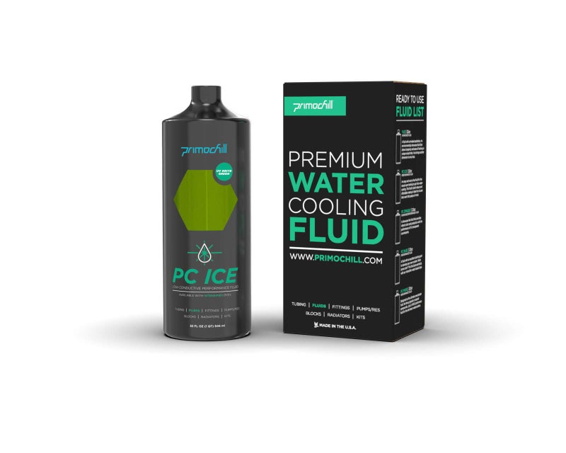 PrimoChill Ice - Low-Conductive Computer Watercooling Fluid (32 oz.) - UV Brite Green - Image 2