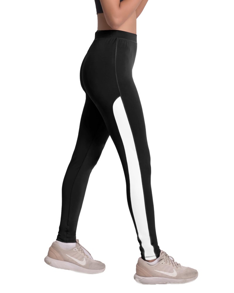 Mehrang Women's Stretch Fit Yoga Pants, Track Pants Stretchable Gym Legging Tights (L, Black), High Rise - Image 1