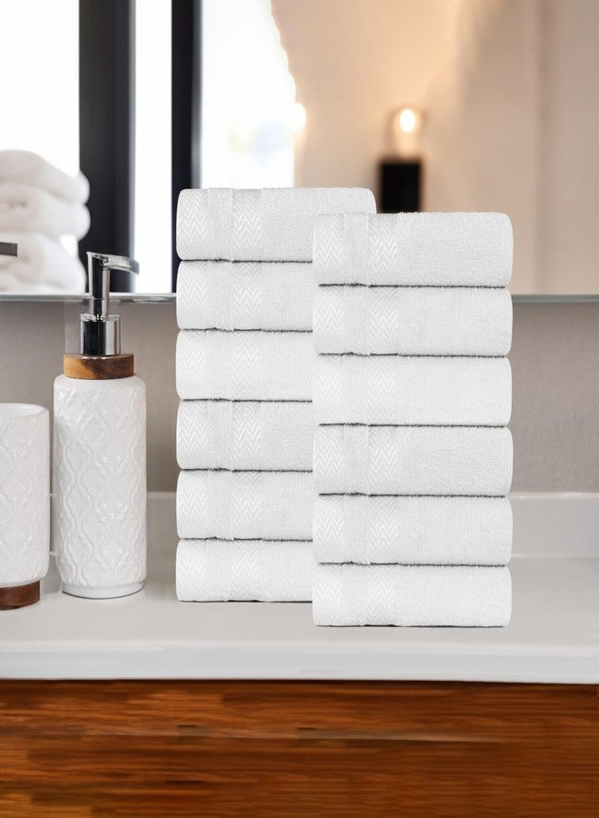 Superior Cotton Face Towel/Washcloth Set, Small Towels, Plush Soft Absorbent, Spa, Hotel, Gym, Guest, Home, Bathroom Basics, Luxury, Fluffy, Quick Dry, Hays Collection, Set of 12, White - Image 2