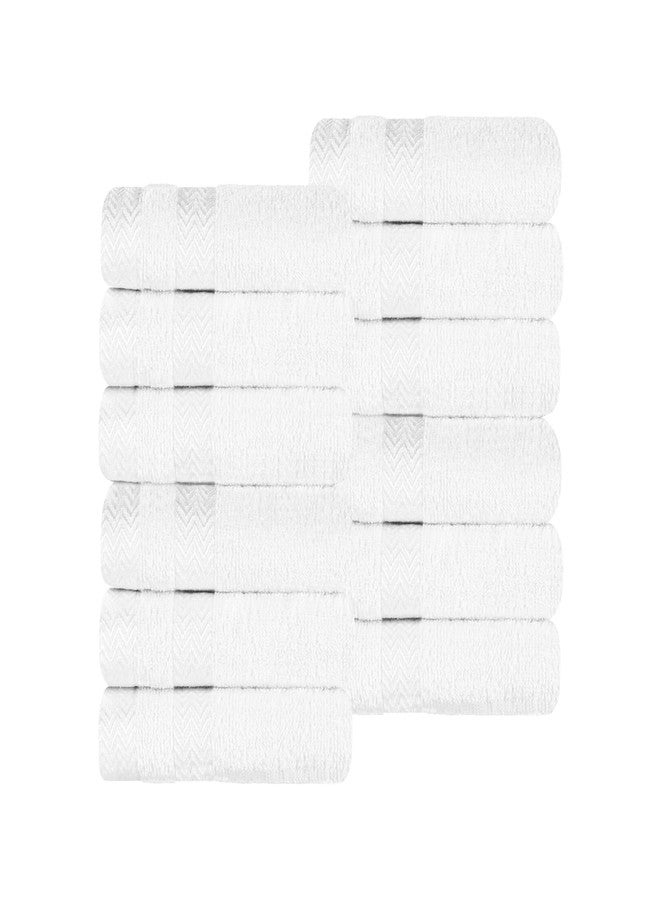 Superior Cotton Face Towel/Washcloth Set, Small Towels, Plush Soft Absorbent, Spa, Hotel, Gym, Guest, Home, Bathroom Basics, Luxury, Fluffy, Quick Dry, Hays Collection, Set of 12, White - Image 1