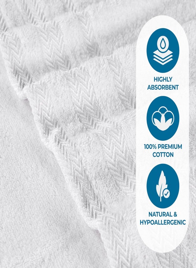 Superior Cotton Face Towel/Washcloth Set, Small Towels, Plush Soft Absorbent, Spa, Hotel, Gym, Guest, Home, Bathroom Basics, Luxury, Fluffy, Quick Dry, Hays Collection, Set of 12, White - Image 4