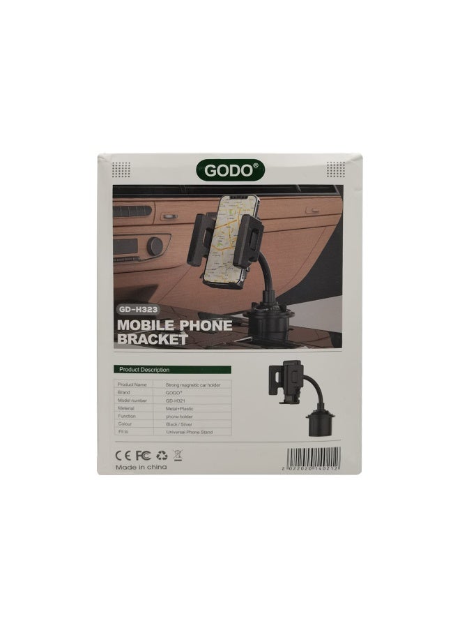 GODO GD-H323 Universal Car Cup Holder Phone Mount, 360° Adjustable Mobile Phone Holder with Flexible Gooseneck, Secure Cup Holder Base, Hands-Free Smartphone Stand for Car, SUV, Truck, Compatible with Most Phones - Image 1