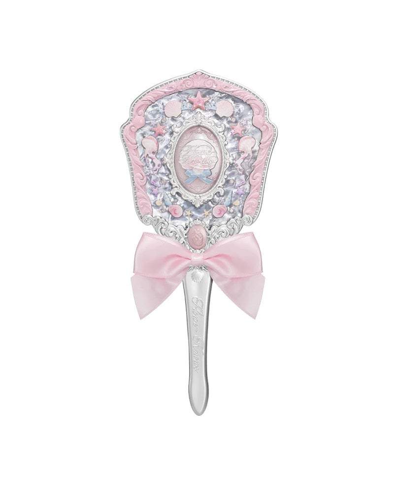 Flower Knows Shells Jewel Hand MirrorVintage Portable Handheld MirrorFancy Pretty Princess Mirror with Long HandleGift for GirlsPink Seashell - Image 2