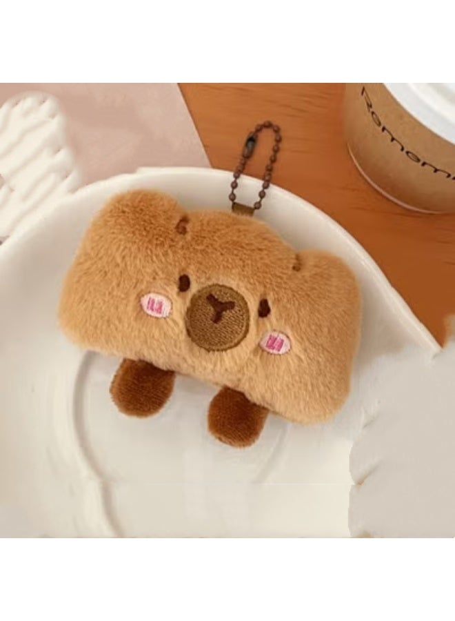 Cartoon food plush toy keychain/backpack charm (bread pig plush toy)