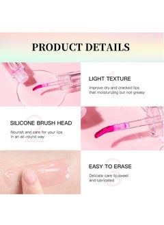 ibcccndc Flower Color Changing Lip Oil, Clear Lip Gloss, High-Shine Clear Temperature Color Change Lip Stain Lip Balm, Moisturizing Lip Oil Gloss Tinted For Lip Care And Dry Lips(Pink Flowers)  - Image 3
