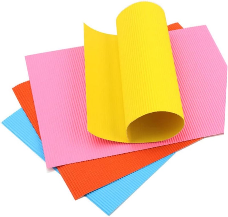 ORFOFE 56Pcs Mixed Color DIY Paper Sheets for Corrugated Cardboard Arts Crafts Projects for Paper Folding and Creative DIY Crafts - Image 3