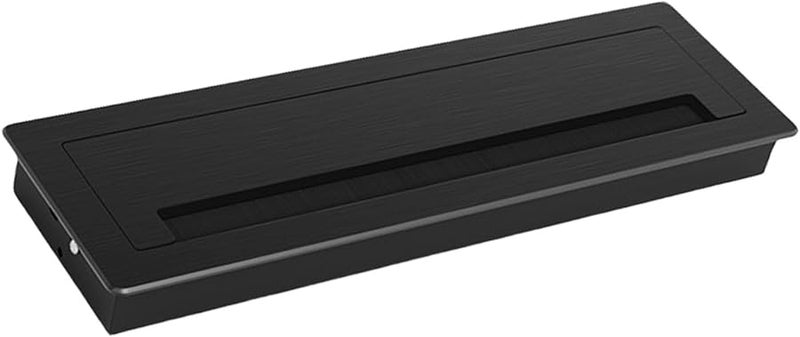 30 x 9cm Aluminum Cable Grommet Brush Lined Cord Hole Desk Cable Management Simple Install - Image 1