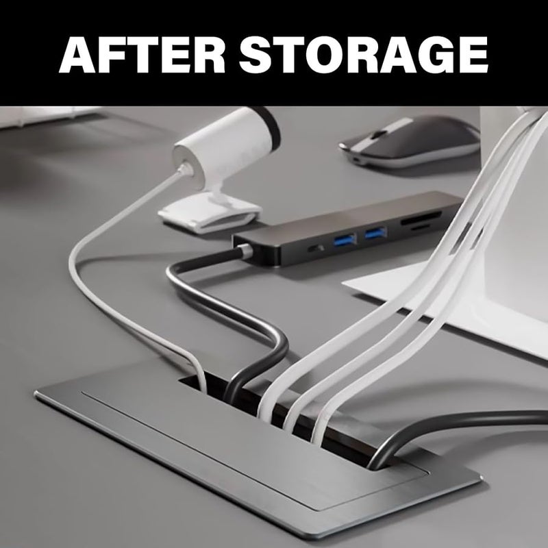 30 x 9cm Aluminum Cable Grommet Brush Lined Cord Hole Desk Cable Management Simple Install - Image 3