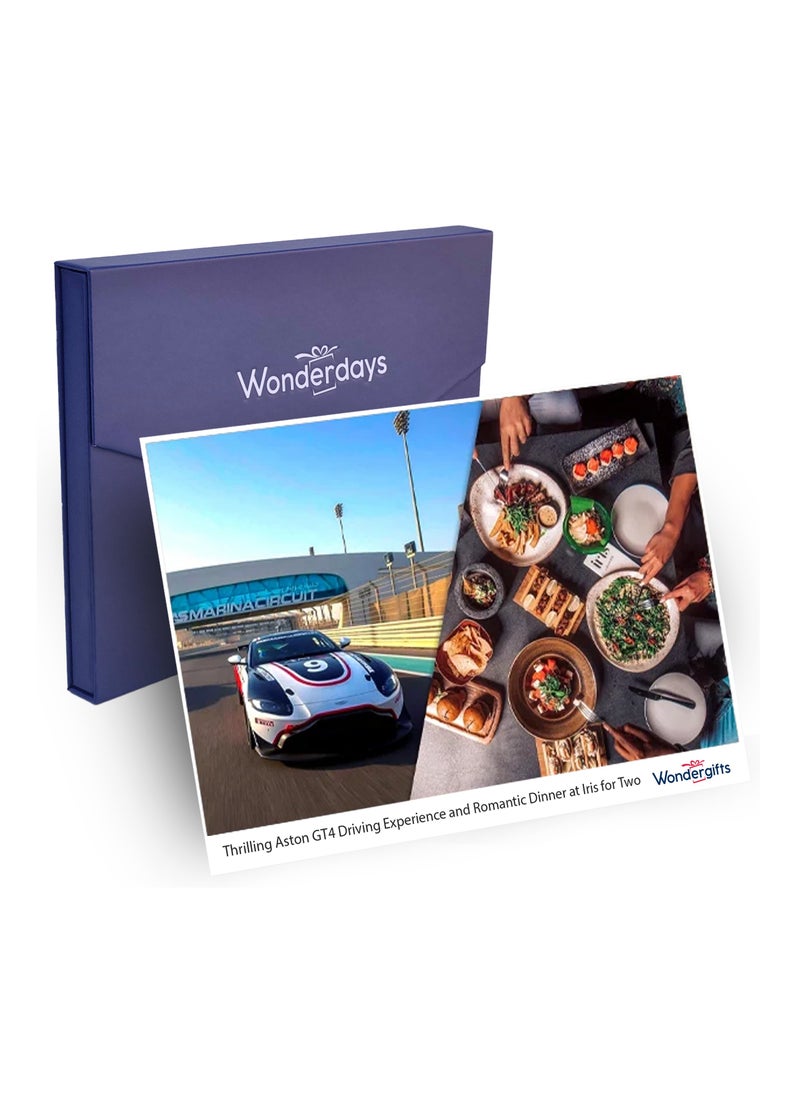 Wondergifts Aston GT4 Driving Experience and Romantic Dinner at Iris for Two Experience Gift with Free spa Voucher  - Image 1