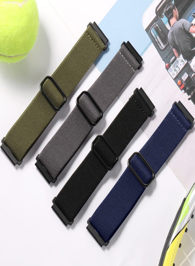 Easuny 22mm Watch Bands Compatible for Samsung Galaxy Watch 3 45mm/Samsung Gear S3 Frontier/Galaxy Watch Band 46mm for Men, Soft Nylon Elastic Braided Breathable Watch Wristband, 4 Packs - Image 3