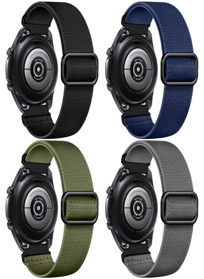 Easuny 22mm Watch Bands Compatible for Samsung Galaxy Watch 3 45mm/Samsung Gear S3 Frontier/Galaxy Watch Band 46mm for Men, Soft Nylon Elastic Braided Breathable Watch Wristband, 4 Packs - Image 1
