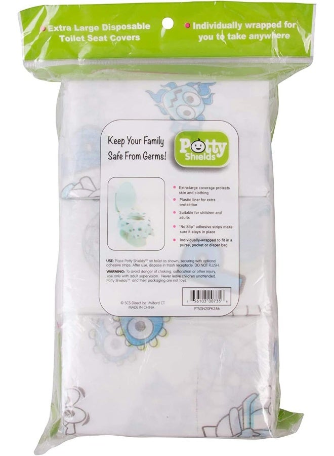 Potty Shields أغطية مقاعد المرحاض POTTY SHIELDS - أغطية مقاعد قابلة للتخلص XL - عبوة فردية مكونة من 6 متعددة - Image 5
