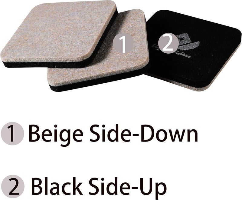 Liyic 20 Pack 3in.Square Felt Sliders for Hard Surfaces - Heavy Duty Furniture Moving Sliders - Image 3
