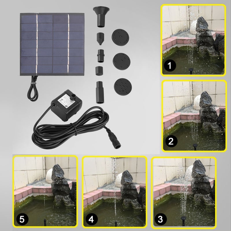 1.4W Solar Powered Panel Submersible Water Panel Fountain Pump Pond Pool Fountain Kit - Image 2