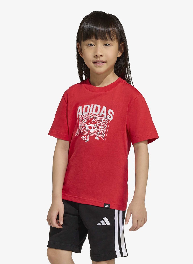 اديداس تيشيرت أطفال برسومات كرة القدم - Image 3