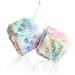 ORNALES Heart Embroidered Fuzzy Dice for Car Mirror Pair 3 Soft Plush Hanging Dice Vintage Couple Car Decoration AccessoriesColorful Blue - Image 2
