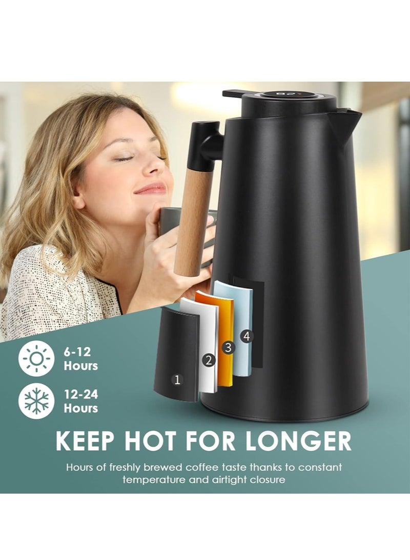 ليون هوم ترمس مع وظيفة قياس درجة الحرارة، زجاجة مياه منزلية بسعة كبيرة، وعاء واحد يلبي احتياجات مياه الشرب لجميع أفراد الأسرة - Image 3