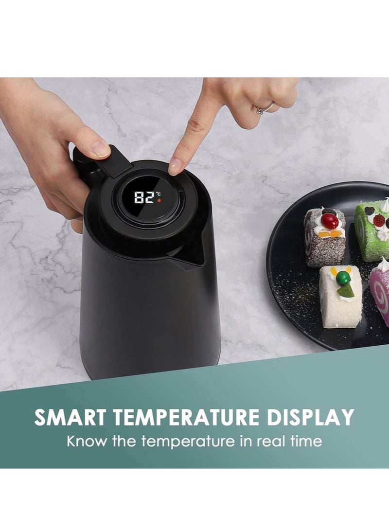 ليون هوم ترمس مع وظيفة قياس درجة الحرارة، زجاجة مياه منزلية بسعة كبيرة، وعاء واحد يلبي احتياجات مياه الشرب لجميع أفراد الأسرة - Image 4