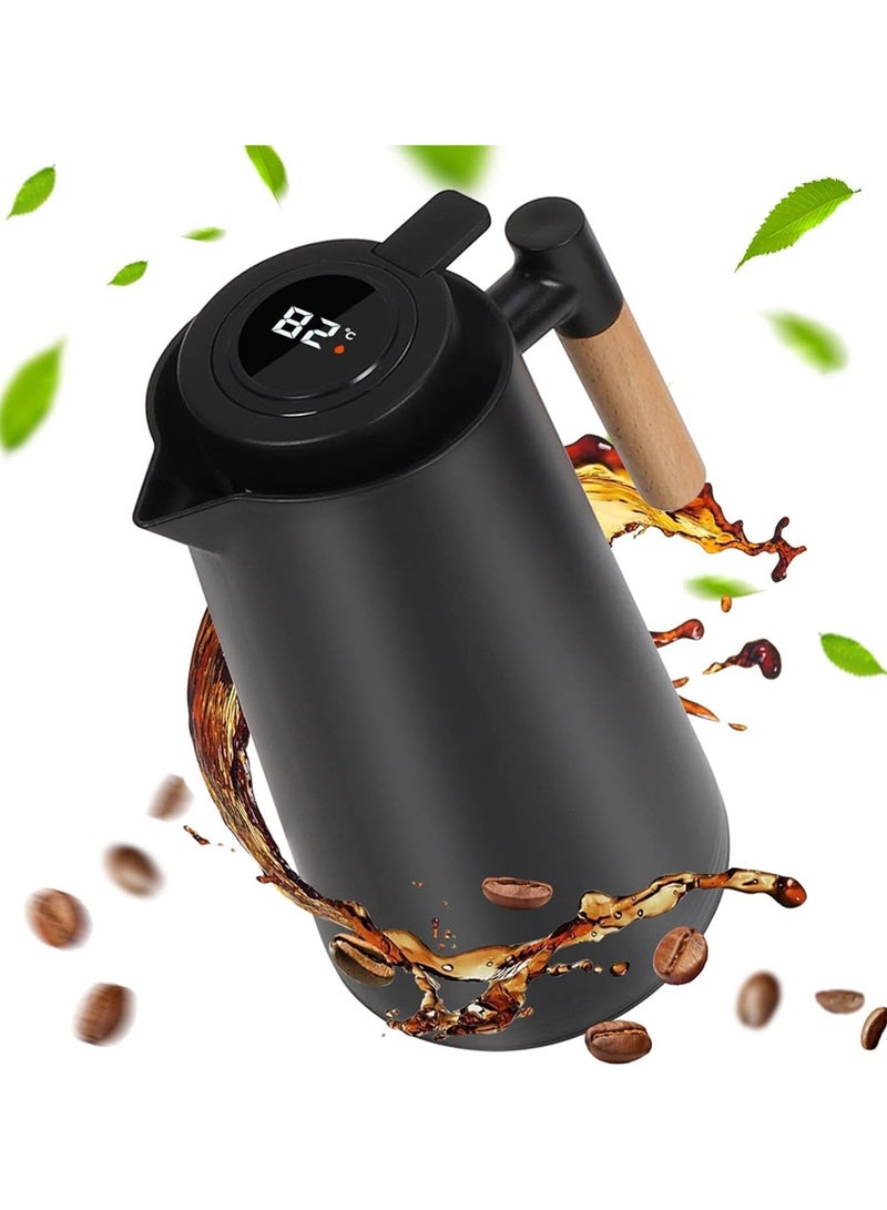 ليون هوم ترمس مع وظيفة قياس درجة الحرارة، زجاجة مياه منزلية بسعة كبيرة، وعاء واحد يلبي احتياجات مياه الشرب لجميع أفراد الأسرة - Image 1