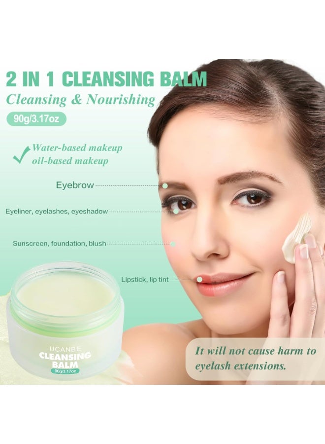 يوكانبي Cleansing Balm Makeup Remover - 3.17oz, Natural Gentle, Deep Cleaning, Makeup Cleansing Balm for Waterproof Eye Face Lip Makeup, Made for All Skin Types - Image 2
