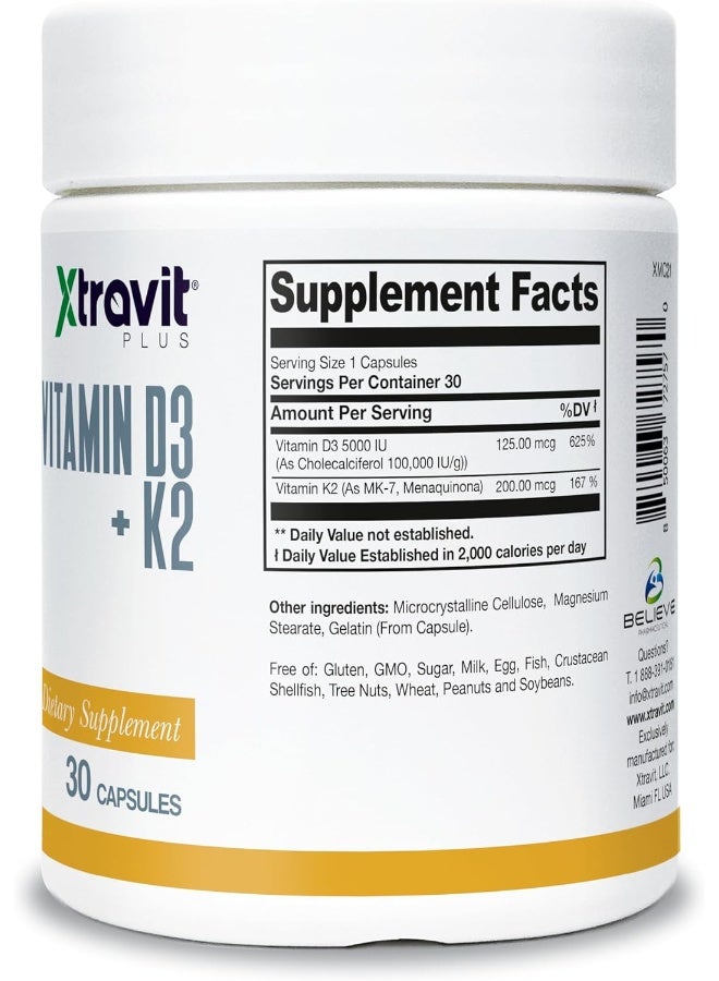 Xtravit Vitamin D3 K2 Capsules for Men and Women - Image 2