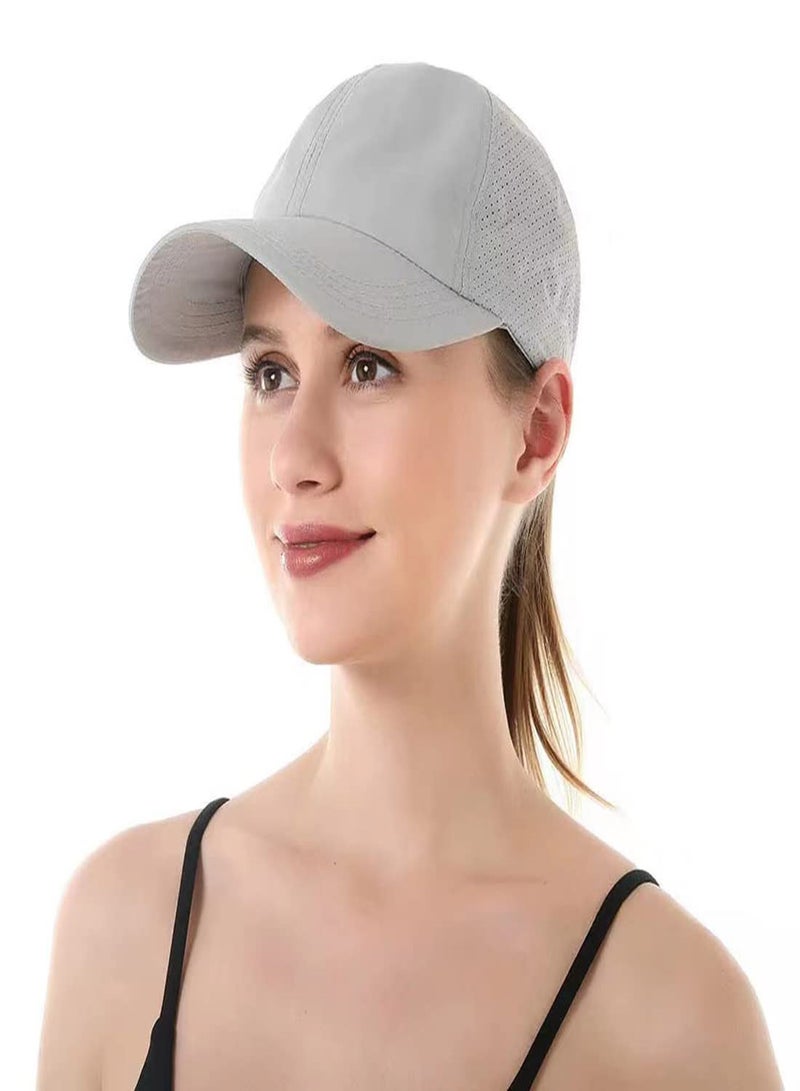 Excefore قبعة بيسبول نسائية قبعة ذيل حصان نسائية قبعة بيسبول شبكية متقاطعة قبعة شمسية غير محددة ذيل حصان قبعة جافة سريعة قبعة للجري قبعات جولف قبعة شاحنة متقاطعة قابلة للتعديل قبعة سفر صيفية - Image 4