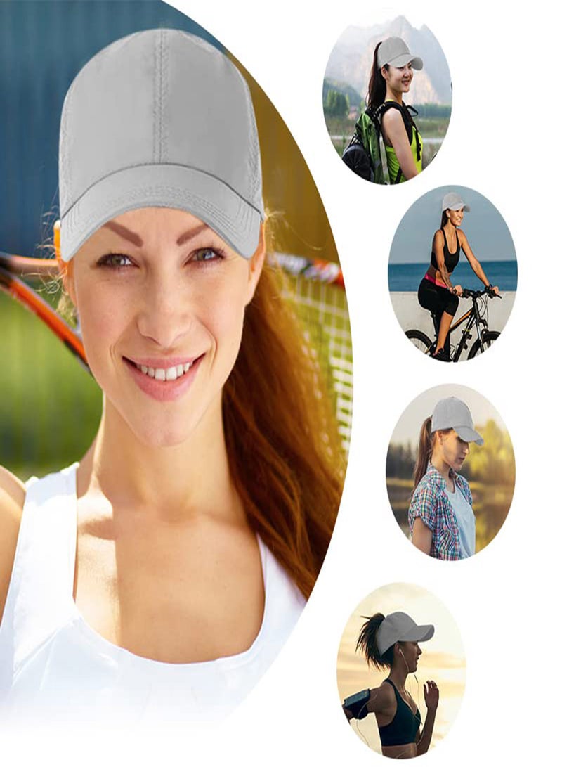 Excefore قبعة بيسبول نسائية قبعة ذيل حصان نسائية قبعة بيسبول شبكية متقاطعة قبعة شمسية غير محددة ذيل حصان قبعة جافة سريعة قبعة للجري قبعات جولف قبعة شاحنة متقاطعة قابلة للتعديل قبعة سفر صيفية - Image 3