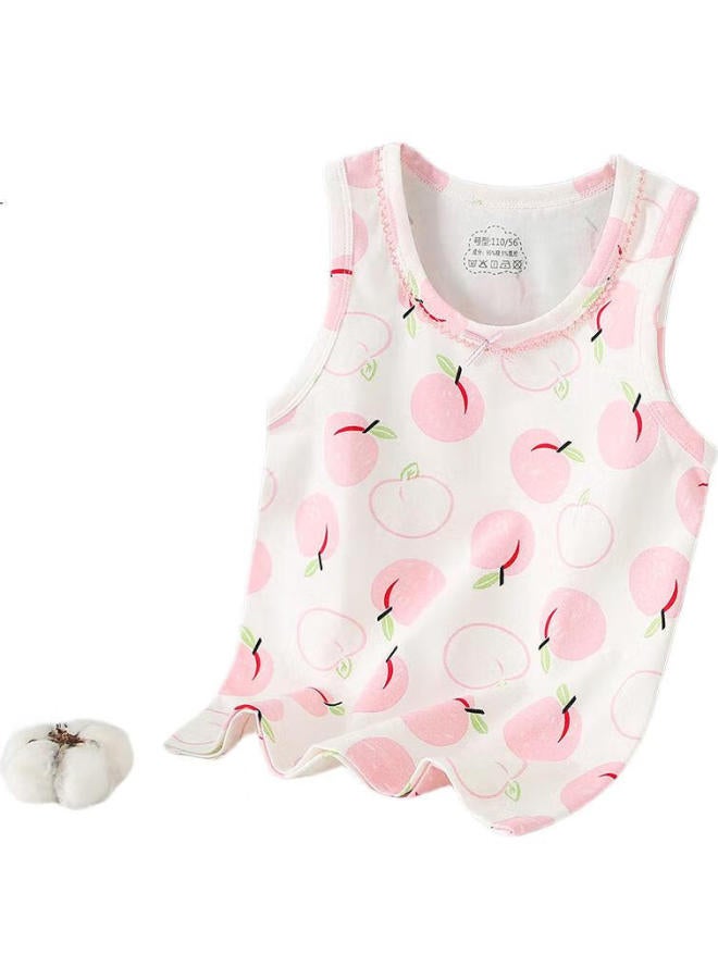 Children'S Vest Boys And Girls Thin Cotton Baby Vest T-Shirt Kids Underwear Bottoming Shirt Peach 100